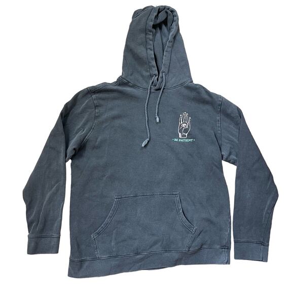 Pacsun Hoodie Men’s Large Gray Be Patient Third Eye Palm - Picture 2 of 5